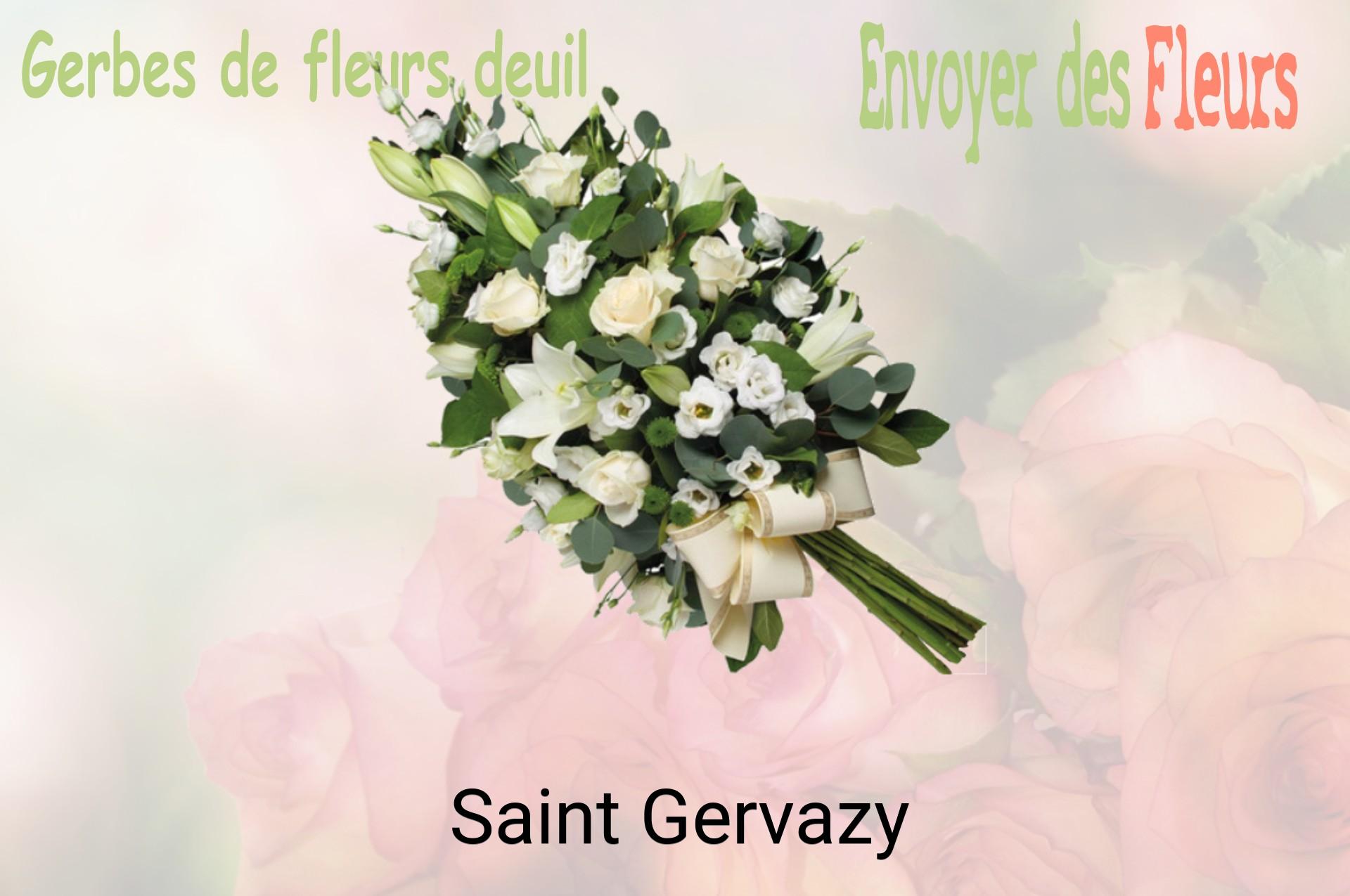 Gerbe de fleurs de deuil livrée à Saint-Gervazy